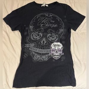 D4 Hot Leathers Sturgis Women’s Tee Black Hills Rally Black Med 75th Anniversary